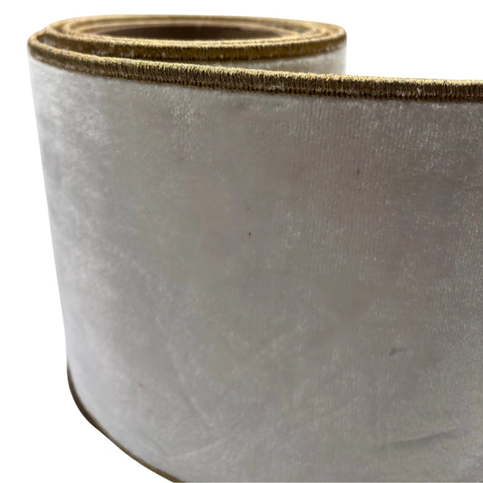 LISTON TERCIOPELO BLANCO-DORADO LISO STVN