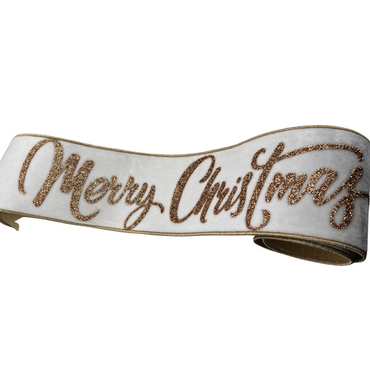 LISTON TERCIOPELO BLANCO-DORADO LISO STVN