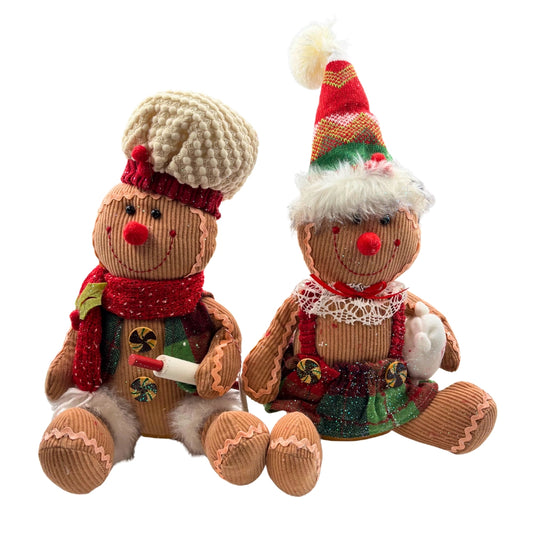 Muñecos navideños de jengibre 2 piezas – decoración cálida y divertida para tus fiestas