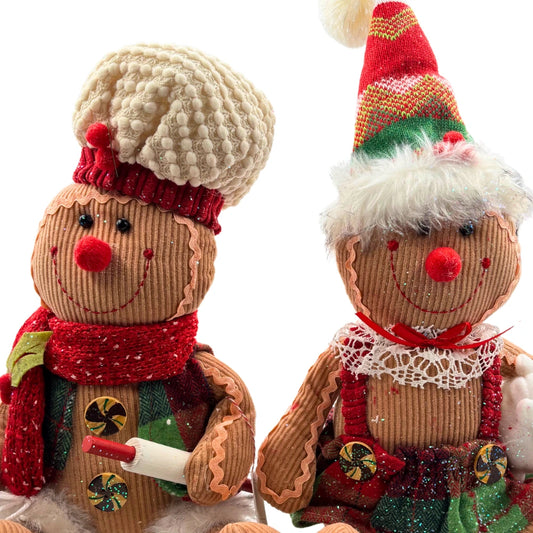 Muñecos navideños de jengibre 2 piezas – decoración cálida y divertida para tus fiestas