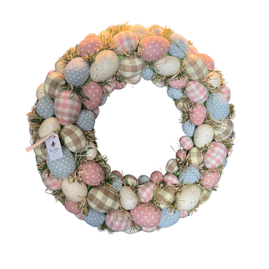 Corona de Pascua "Eggs Pastel All" – Guirnalda de Vid con Huevos de Pascua en Tonos Pastel