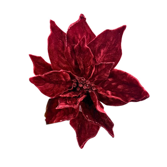 Flor decorativa de terciopelo rojo – Elegancia clásica para tus decoraciones