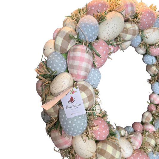 Corona de Pascua "Eggs Pastel All" – Guirnalda de Vid con Huevos de Pascua en Tonos Pastel
