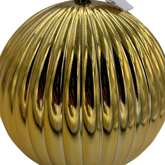 Esfera Dorada Rayada 18 cm Decoración Navideña