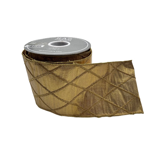 LISTON ALAMBRE DIAMANTE ORO ESTAMPADO 4X1