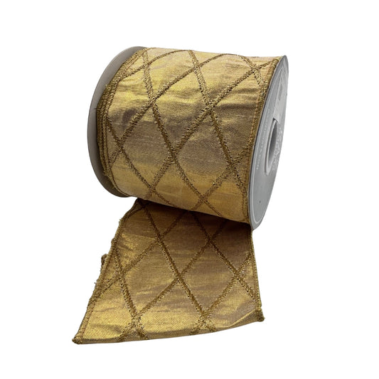 LISTON ALAMBRE DIAMANTE ORO ESTAMPADO 4X1