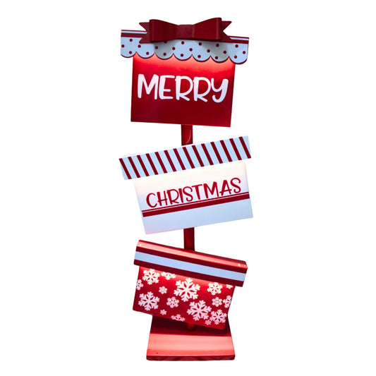 Torre de Regalos con Luz LED | Decoración Navideña 3 Niveles