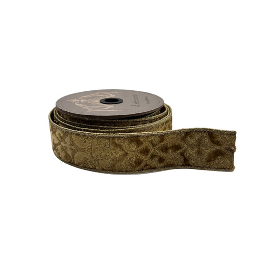 LISTON TERCIOPELO GLITTER TREILLAGE ORO 1.5 ST