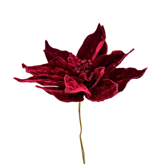 Flor decorativa de terciopelo rojo – Elegancia clásica para tus decoraciones