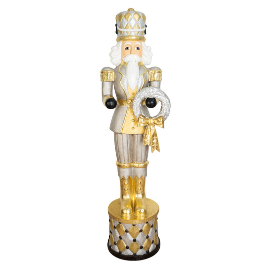 Cascanueces Plata y Dorado | Decoración Navideña Elegante