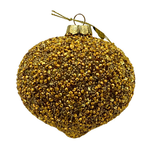 Ornamento de Cristal Champagne con Cuentas