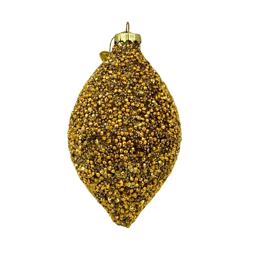 Ornamento Champagne con Cuentas de Cristal – Brillo Elegante