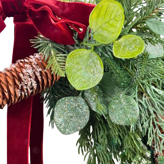 Corona Navideña Vintage con Campanas y Cuerda