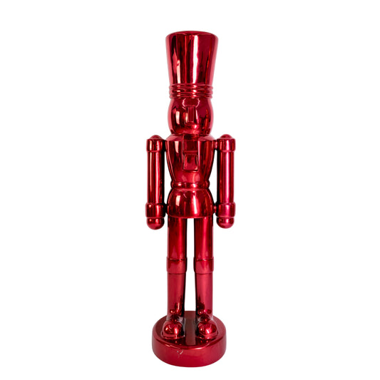 Cascanueces Cromado Rojo/Plata Liso de Fibra de Vidrio